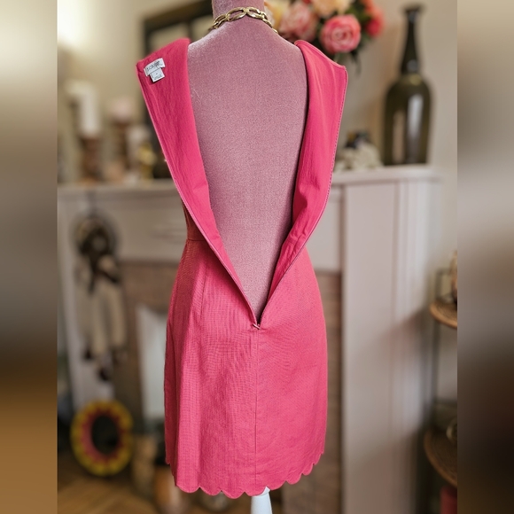J Crew Scalloped Square Neck Sheath Dress. Size 4 - Picture 8 of 10